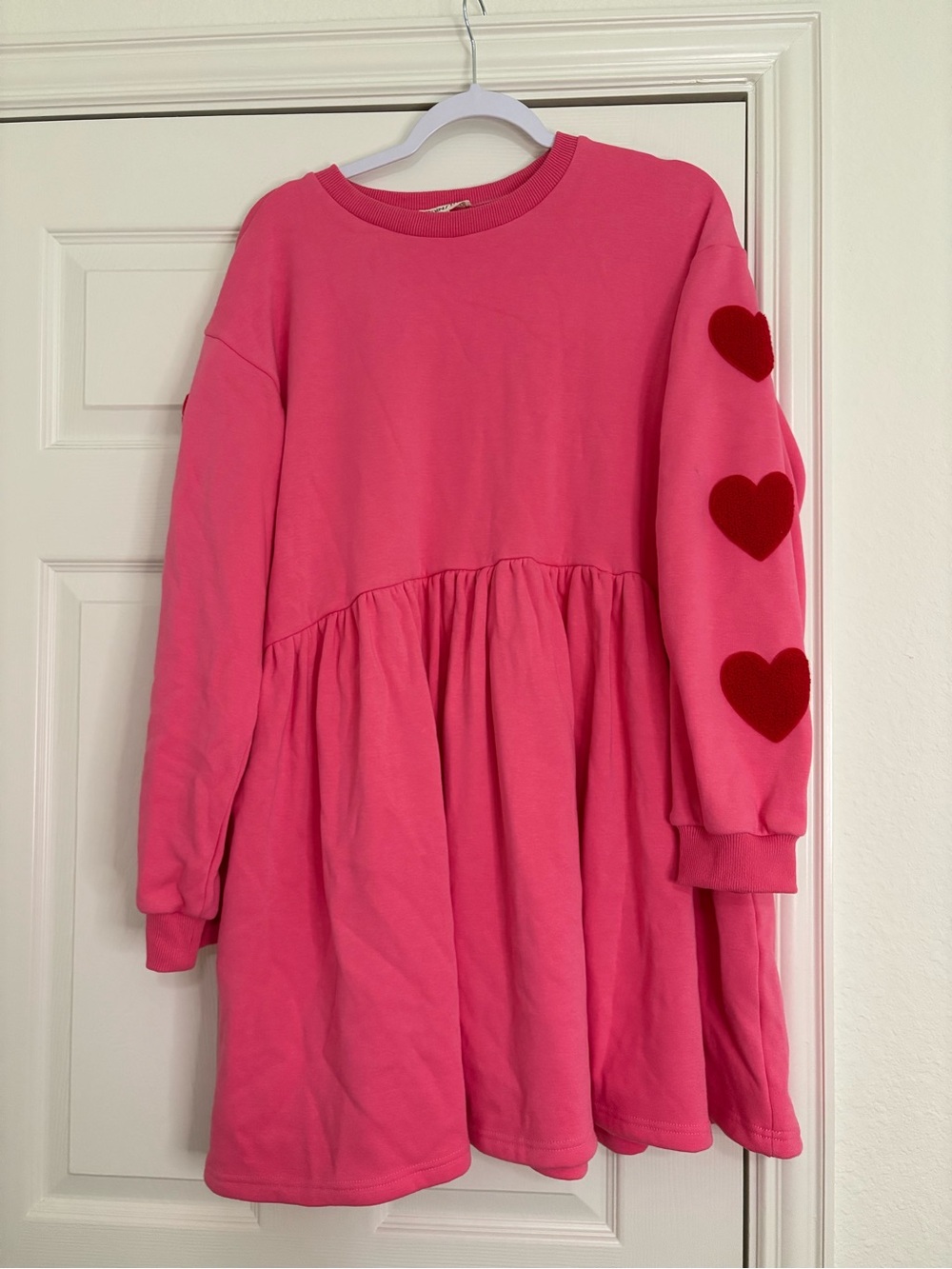 MainStrip Heart Patch Sleeve Sweater Dress